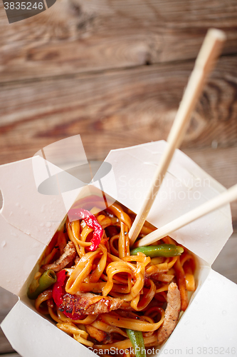 Image of Asian noodles with fresh green onion and boiled egg