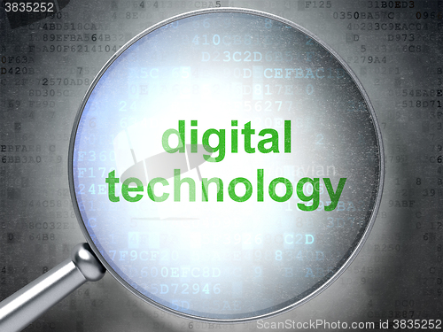 Image of Information concept: Digital Technology with optical glass