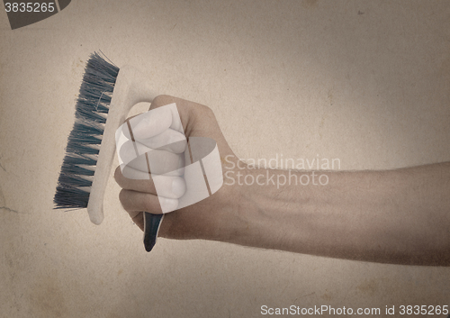 Image of Cleaning brush in hand - Vintage