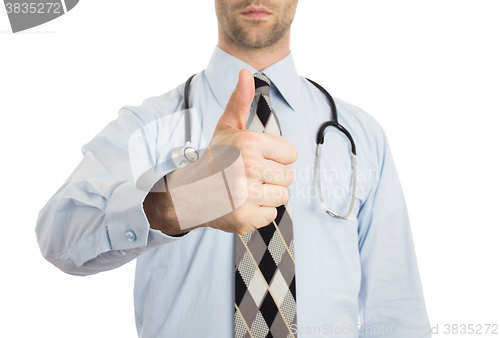 Image of Male doctor showing thumbs up