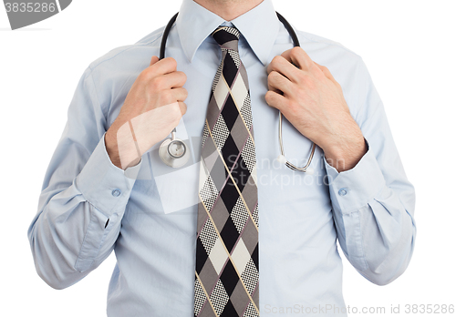Image of Doctor with stethoscope, isolated
