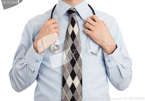 Image of Doctor with stethoscope, isolated