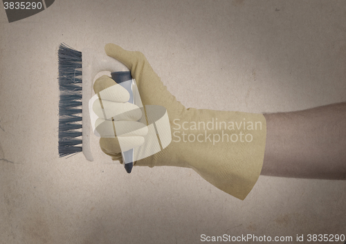 Image of Cleaning brush in hand - Vintage