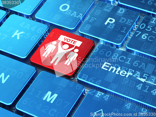 Image of Political concept: Election Campaign on computer keyboard background