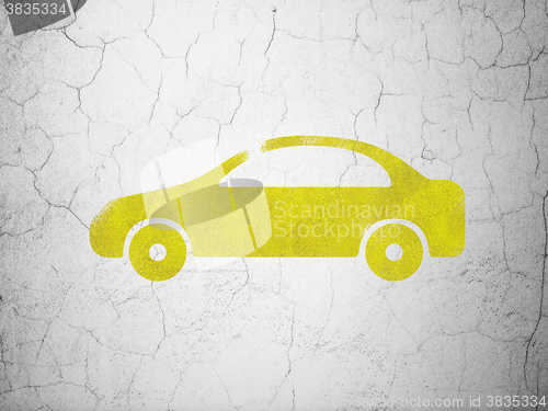 Image of Tourism concept: Car on wall background