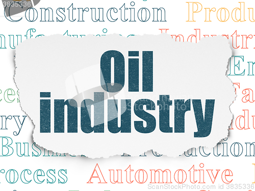 Image of Industry concept: Oil Industry on Torn Paper background