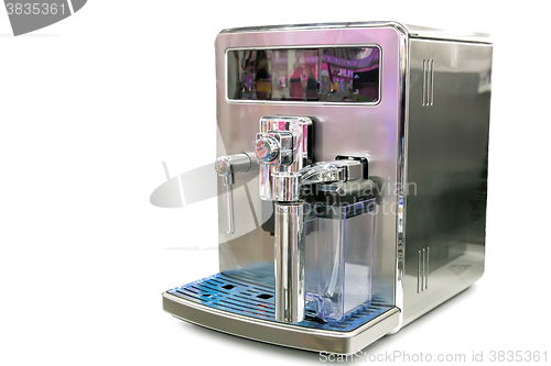 Image of Modern coffee machine isolated on white background.