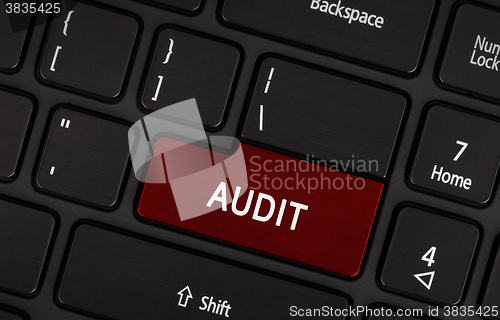 Image of Audit text on red keyboard button
