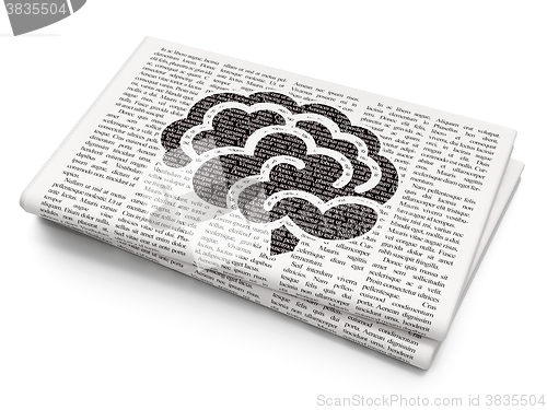 Image of Medicine concept: Brain on Newspaper background