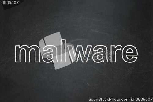 Image of Security concept: Malware on chalkboard background