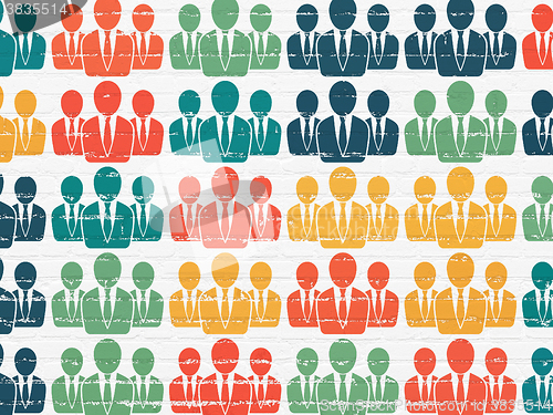 Image of Business concept: Business People icons on wall background