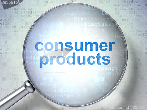 Image of Finance concept: Consumer Products with optical glass