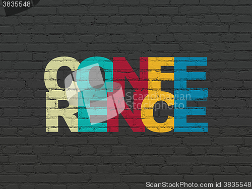 Image of Finance concept: Conference on wall background