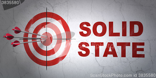 Image of Science concept: target and Solid State on wall background