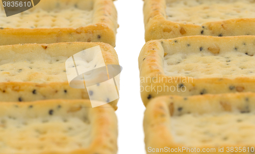 Image of Simple square crackers isolated