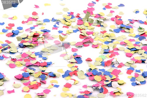 Image of confetti on white