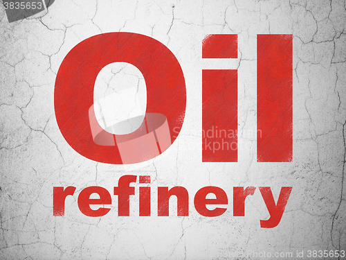 Image of Manufacuring concept: Oil Refinery on wall background