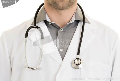 Image of Close up of male doctor with stethoscope