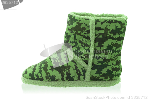 Image of Warm slipper with camouflage print