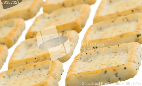 Image of Simple square crackers isolated