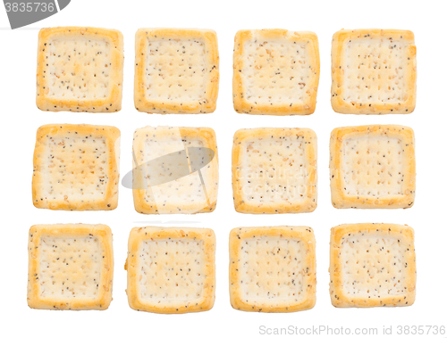 Image of Simple square crackers isolated