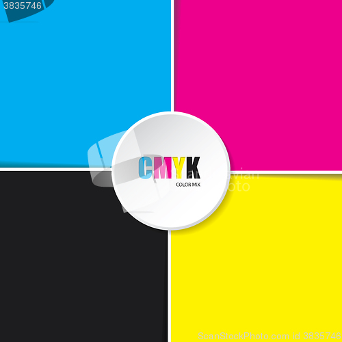 Image of Abstract cmyk background with white stripes