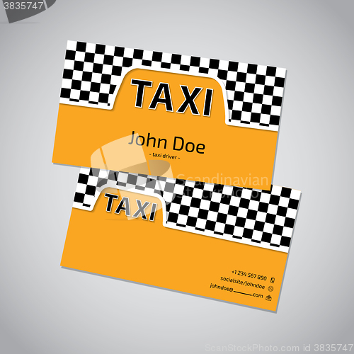 Image of Taxi business card with cab symbol 
