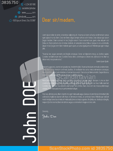 Image of Modern cover letter resume with simplistic elements