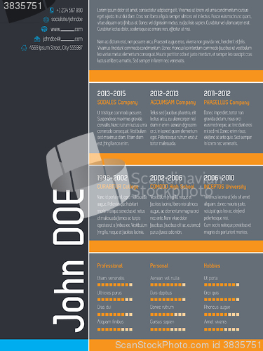 Image of Modern resume cv template with simplistic elements