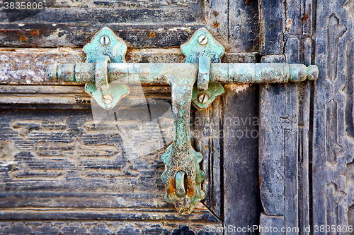 Image of door abstract  spain  closed wood    lanzarote 