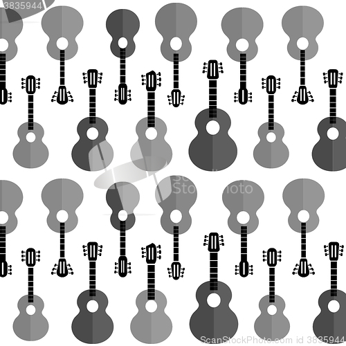 Image of Set of Different Acoustic Guitars Silhouettes