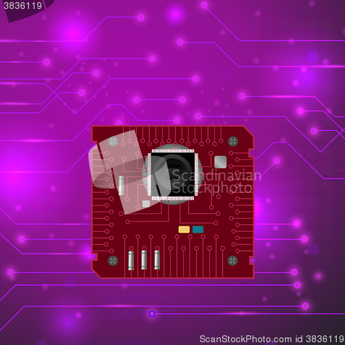 Image of Modern Computer Technology Pink Background