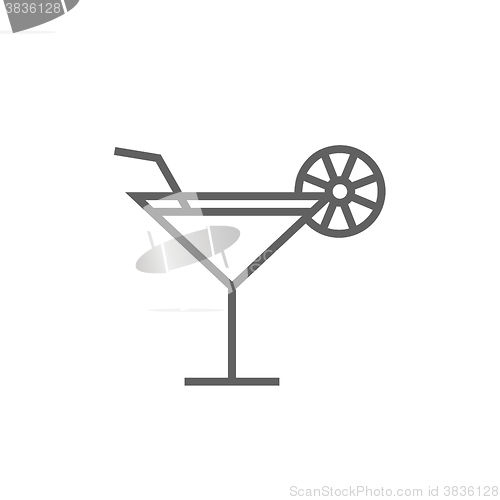 Image of Cocktail glass line icon.