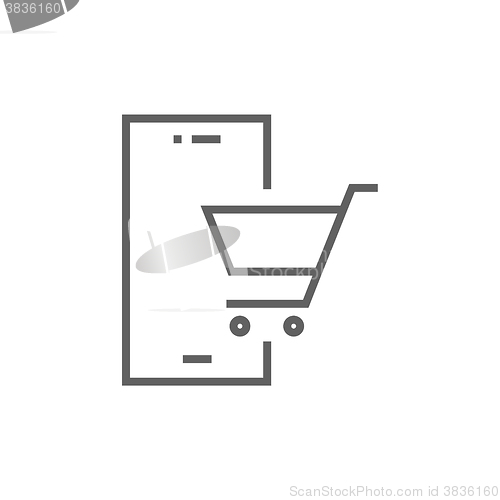 Image of Online shopping line icon.