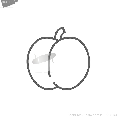 Image of Plum with leaf line icon.