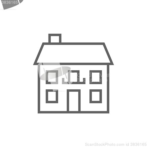 Image of Two storey detached house line icon.