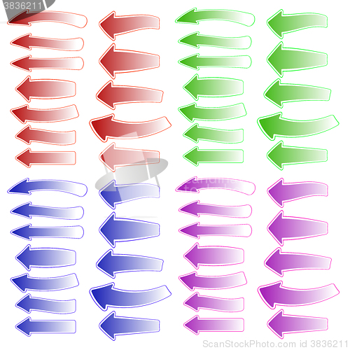 Image of Set of Colorful Different Arrows