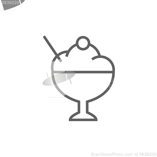 Image of Cup of ice cream line icon.