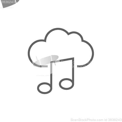 Image of Cloud music line icon.