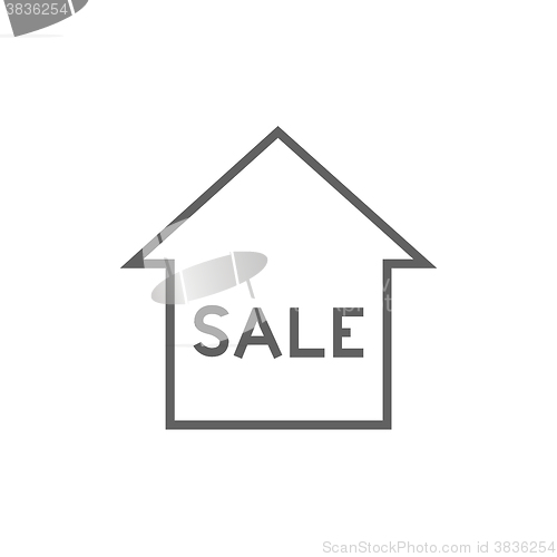 Image of House for sale line icon.