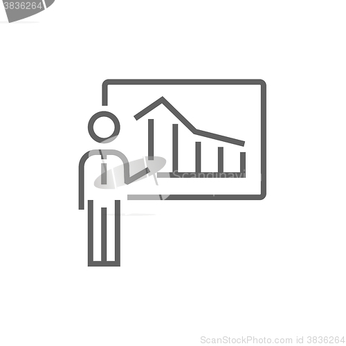 Image of Businessman with infographic line icon.