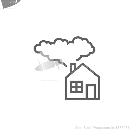 Image of Save energy house line icon.