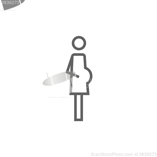 Image of Pregnant woman line icon.