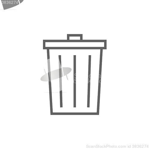 Image of Trash can line icon.