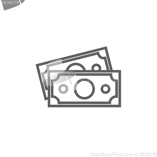 Image of Money banknotes line icon.
