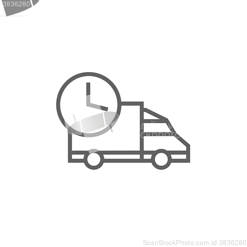 Image of Delivery truck line icon.