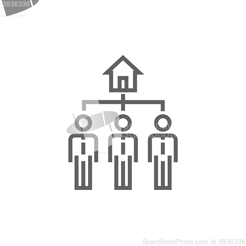 Image of Three real estate agents line icon.