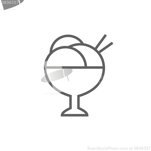 Image of Cup of an ice cream line icon.