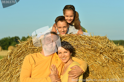 Image of Happy family in wheat field