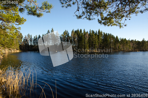 Image of Beautiful view at a small nordic lake